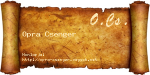 Opra Csenger névjegykártya